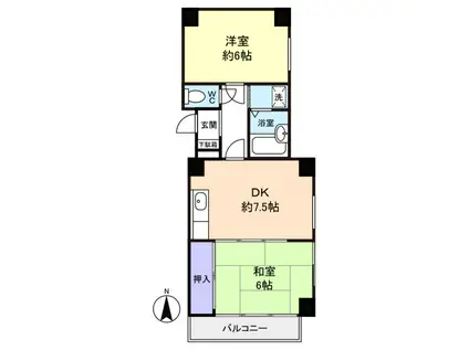 エトワール習志野(2DK/1階)の間取り写真