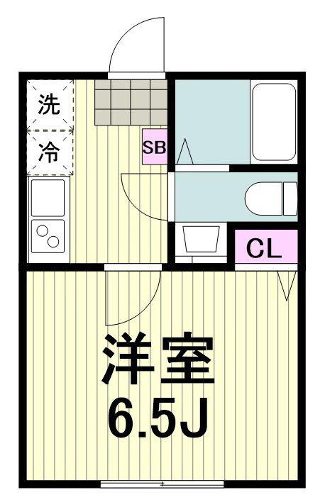 グランジュテ港北高田(1K/1階)の間取り写真