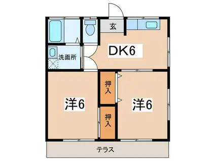 和泉ハイツ(2DK/1階)の間取り写真