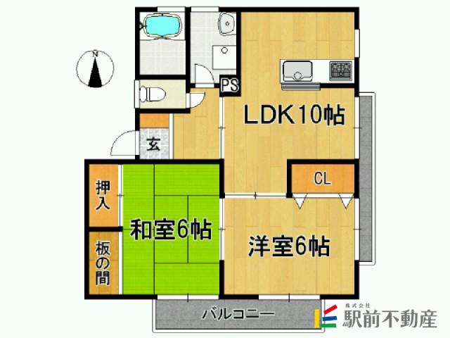 アイエスハウス(2LDK/2階)の間取り写真
