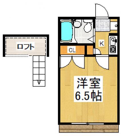 パークイースト(1K/1階)の間取り写真