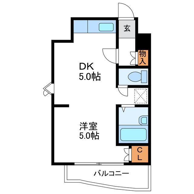 エンドレス三井北16条(1DK/7階)の間取り写真