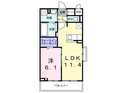 グラン・ステラータ(1LDK/2階)の間取り写真