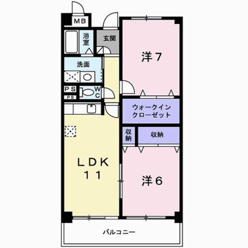 クエストオブインフィニティー(2LDK/5階)の間取り写真