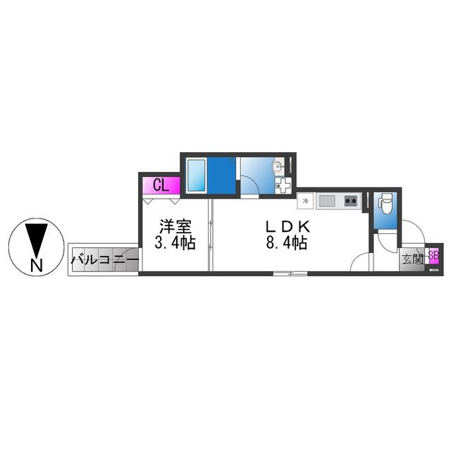 D PORTA GRACEFUL(1LDK/1階)の間取り写真