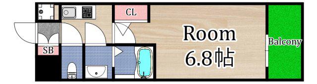 S-RESIDENCE城東SEVER(1K/12階)の間取り写真