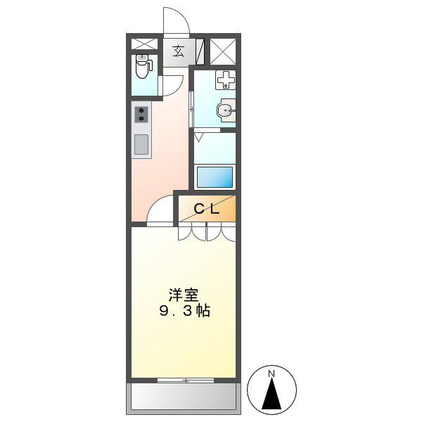 ラビエール(1K/2階)の間取り写真