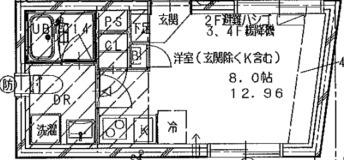 OAKREST恵比寿 オークレスト恵比寿(ワンルーム/3階)の間取り写真