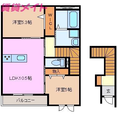 サンフォレスト・ジュリ(2LDK/2階)の間取り写真
