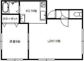 梅内マンション(1LDK/2階)の間取り写真