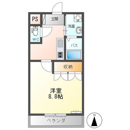サンモール(1K/2階)の間取り写真