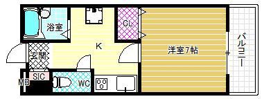 マリエール(1K/1階)の間取り写真