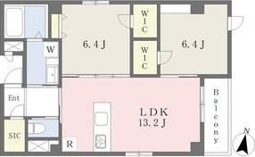 エスリア大須(2LDK/4階)の間取り写真