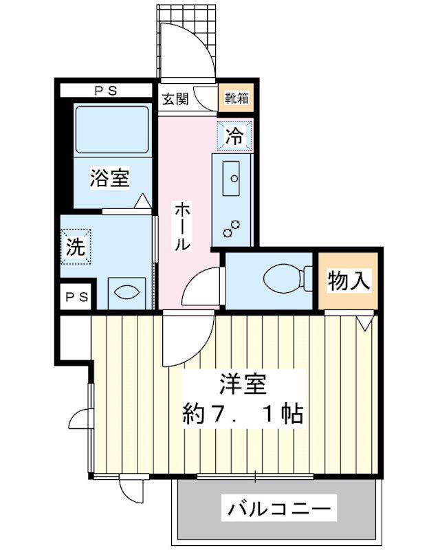 メゾン F(1K/1階)の間取り写真