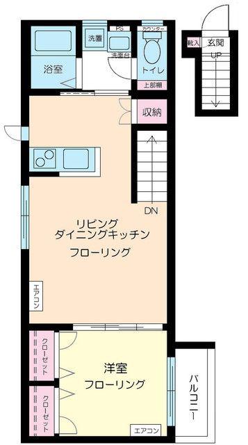 LIBERO武蔵関(1LDK/2階)の間取り写真