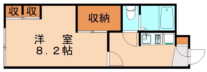 レオパレス御笠川ノース(1K/1階)の間取り写真