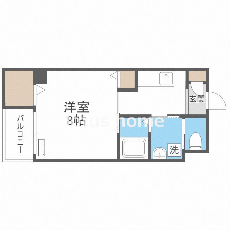 クィーンライフ東今里(1K/5階)の間取り写真