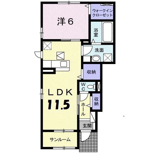 グランメゾン I(1LDK/1階)の間取り写真