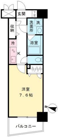 ファウンテン(1K/3階)の間取り写真