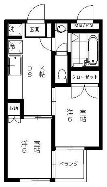 保戸田マンション(1LDK/1階)の間取り写真