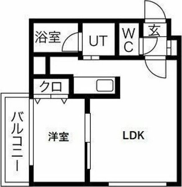 クインズフォレスト中島公園(1LDK/4階)の間取り写真