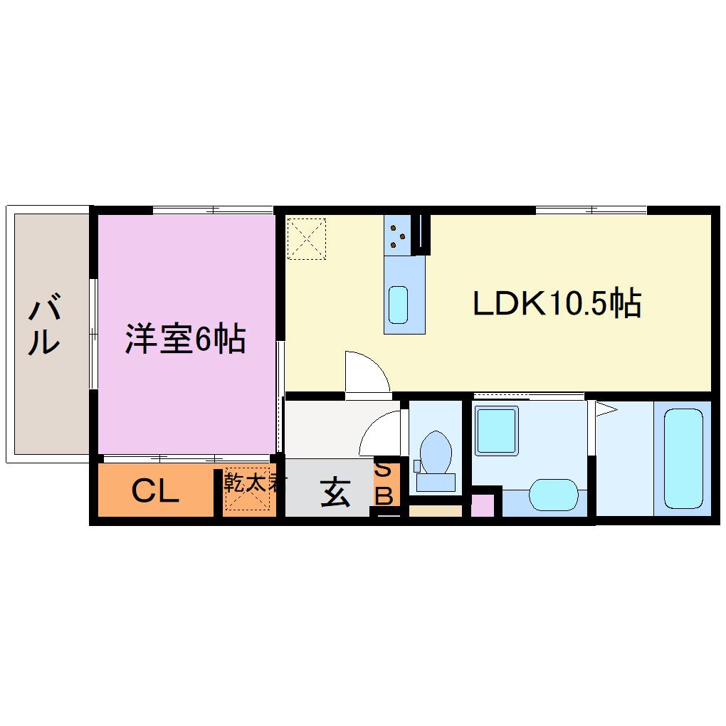 アヴァンス(1LDK/2階)の間取り写真