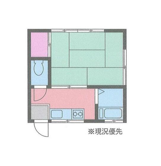 東林間ハウス(1K/1階)の間取り写真
