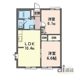 シャーメゾンMO A(2LDK/1階)の間取り写真