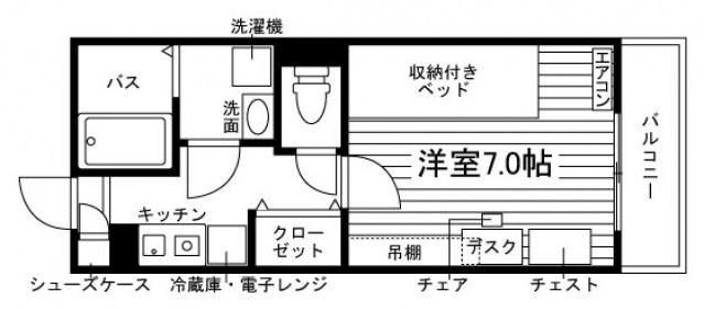 学生会館UNI EMEAL三重大学前(1K/3階)の間取り写真