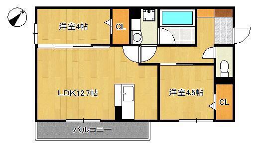 M・K・K 高峰町(2LDK/2階)の間取り写真