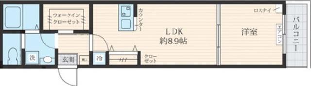 FOSSETTE東日暮里(1LDK/3階)の間取り写真