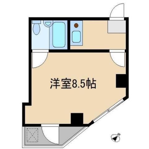 メゾン生麦(ワンルーム/5階)の間取り写真