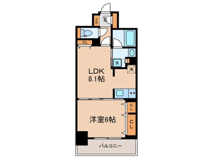ラグゼナ用賀(1LDK/10階)の間取り写真