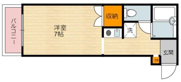 ジュネスタムラ(1K/1階)の間取り写真