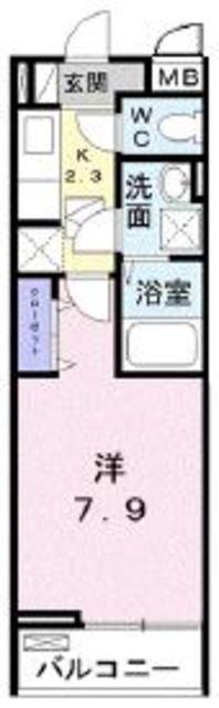 マウンテンメープル(1K/1階)の間取り写真