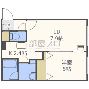 QUALIA栄通 クオリア栄通(1LDK/1階)の間取り写真