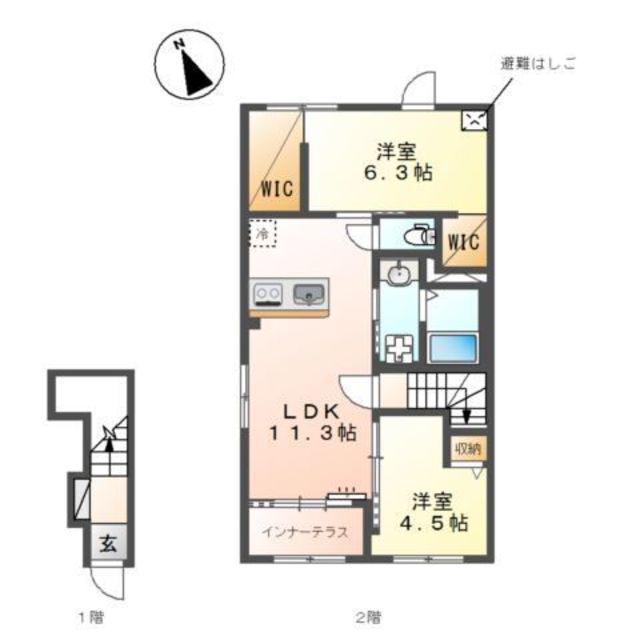 アネシス八王子(2LDK/2階)の間取り写真