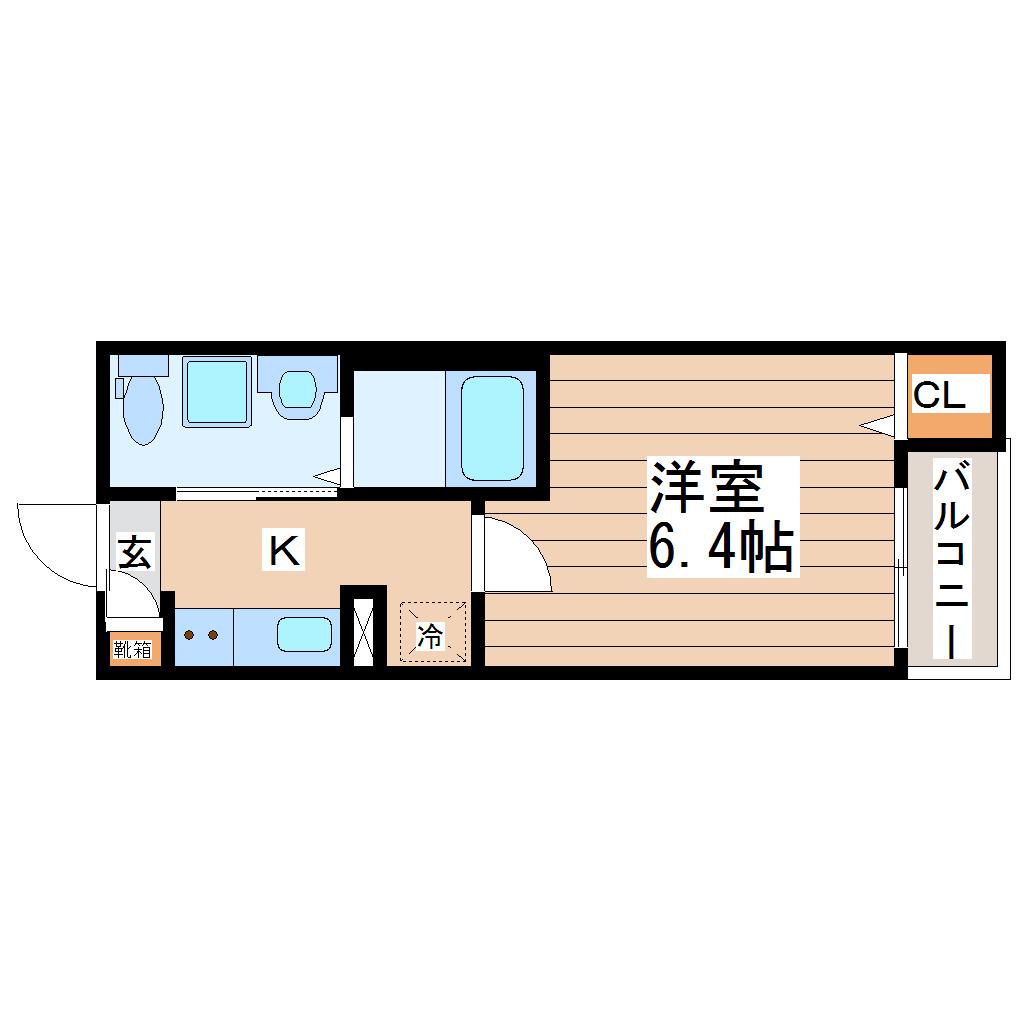 PRENDRE小田原(1K/1階)の間取り写真