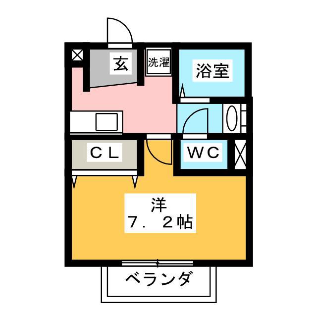 メリーシティー(1K/1階)の間取り写真