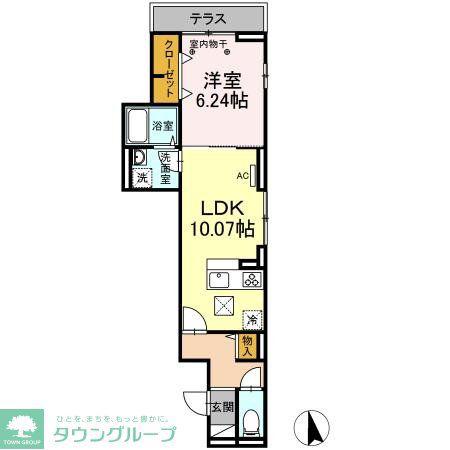 GRANDEUR東葛西(1LDK/1階)の間取り写真
