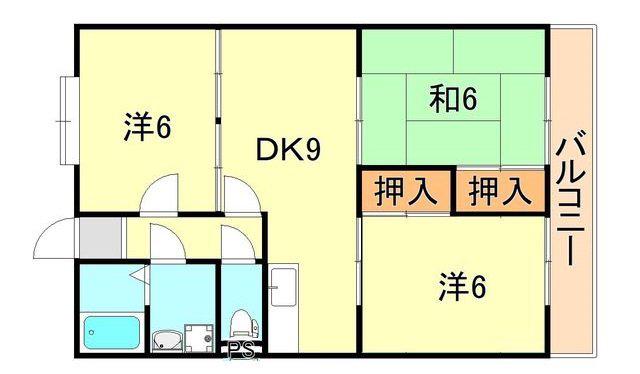 サンルミナス(3DK/3階)の間取り写真