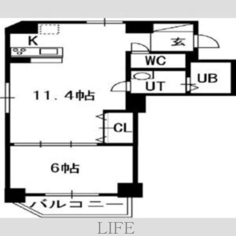 S-FORT南郷通(1LDK/8階)の間取り写真