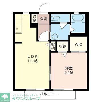 メゾンドソレーユ社家(1LDK/1階)の間取り写真