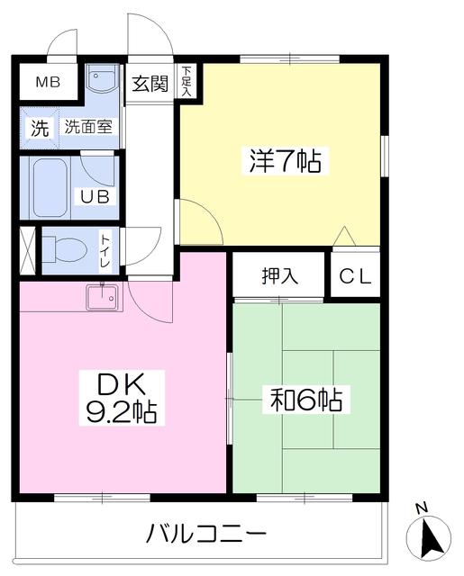 プラスタラーイシカワ(2DK/1階)の間取り写真