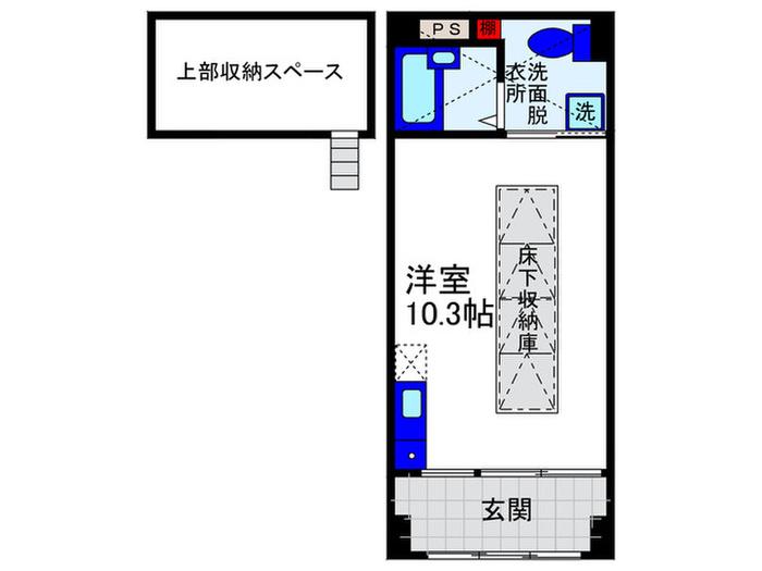 イースト-1(ワンルーム/2階)の間取り写真