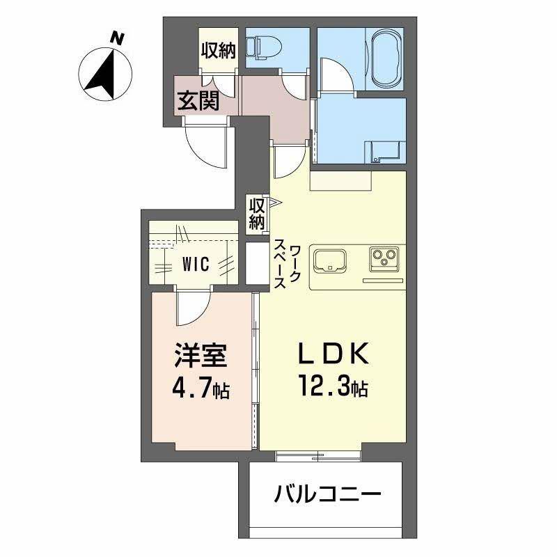 シャーメゾン東幸町(1LDK/3階)の間取り写真