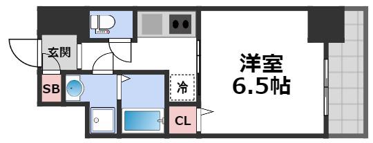 LUMINOUS天王寺舟橋(1K/9階)の間取り写真
