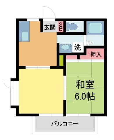 夙川イングス(2DK/1階)の間取り写真
