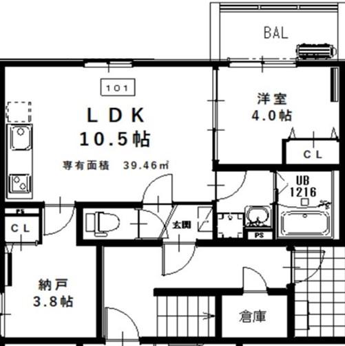 Dポルタ モデルノ(2LDK/2階)の間取り写真