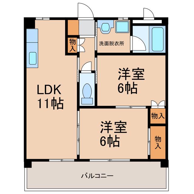 アルフェラッツ城北(2LDK/3階)の間取り写真